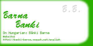 barna banki business card
